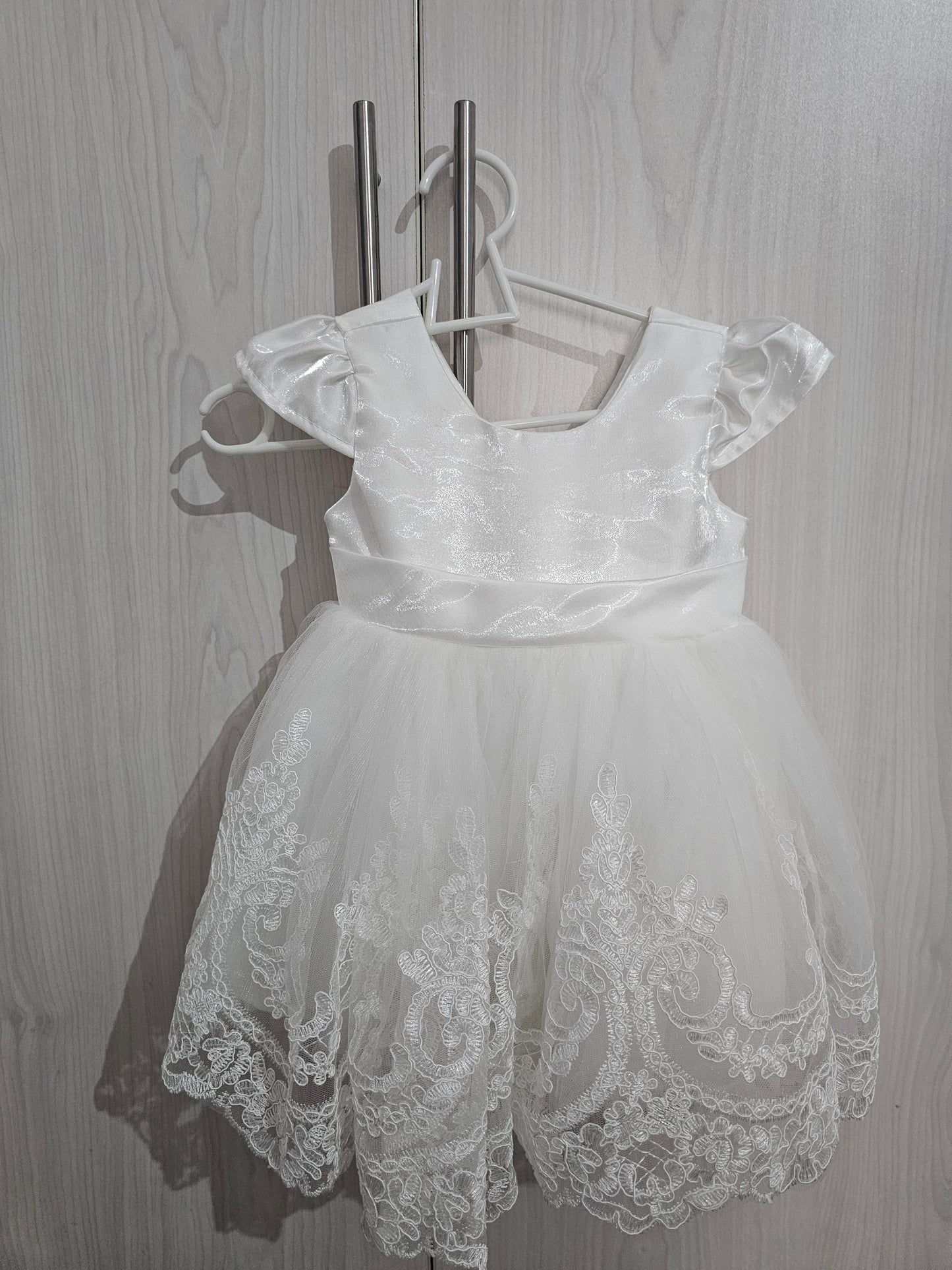 Baby Girls Ruffle Lace Backless with, Bowknot Flower Dresses