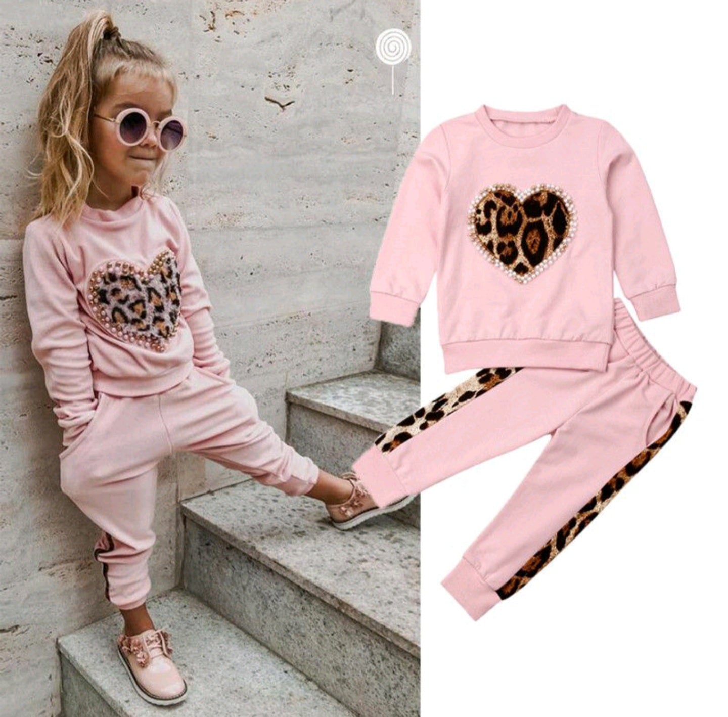 Girls Leopard Tracksuit