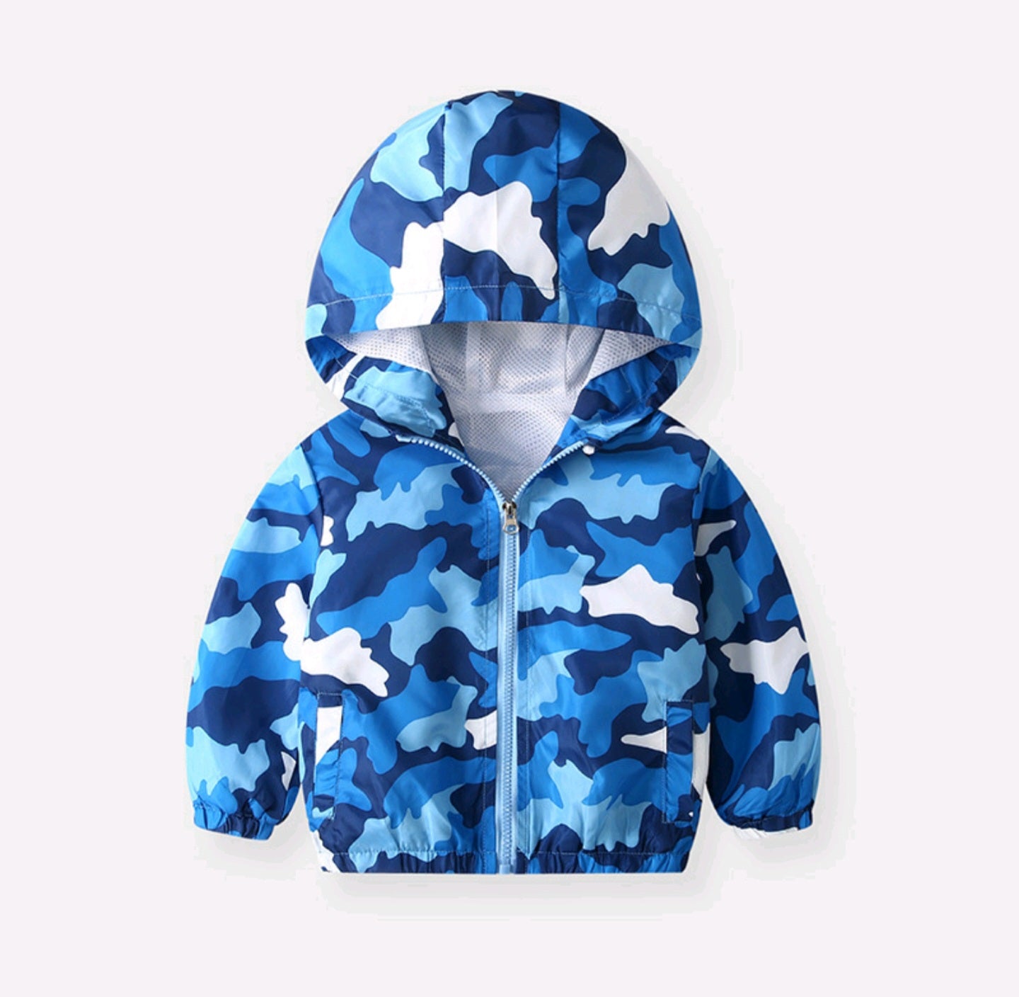 Boys Camo Hooded Windbreaker